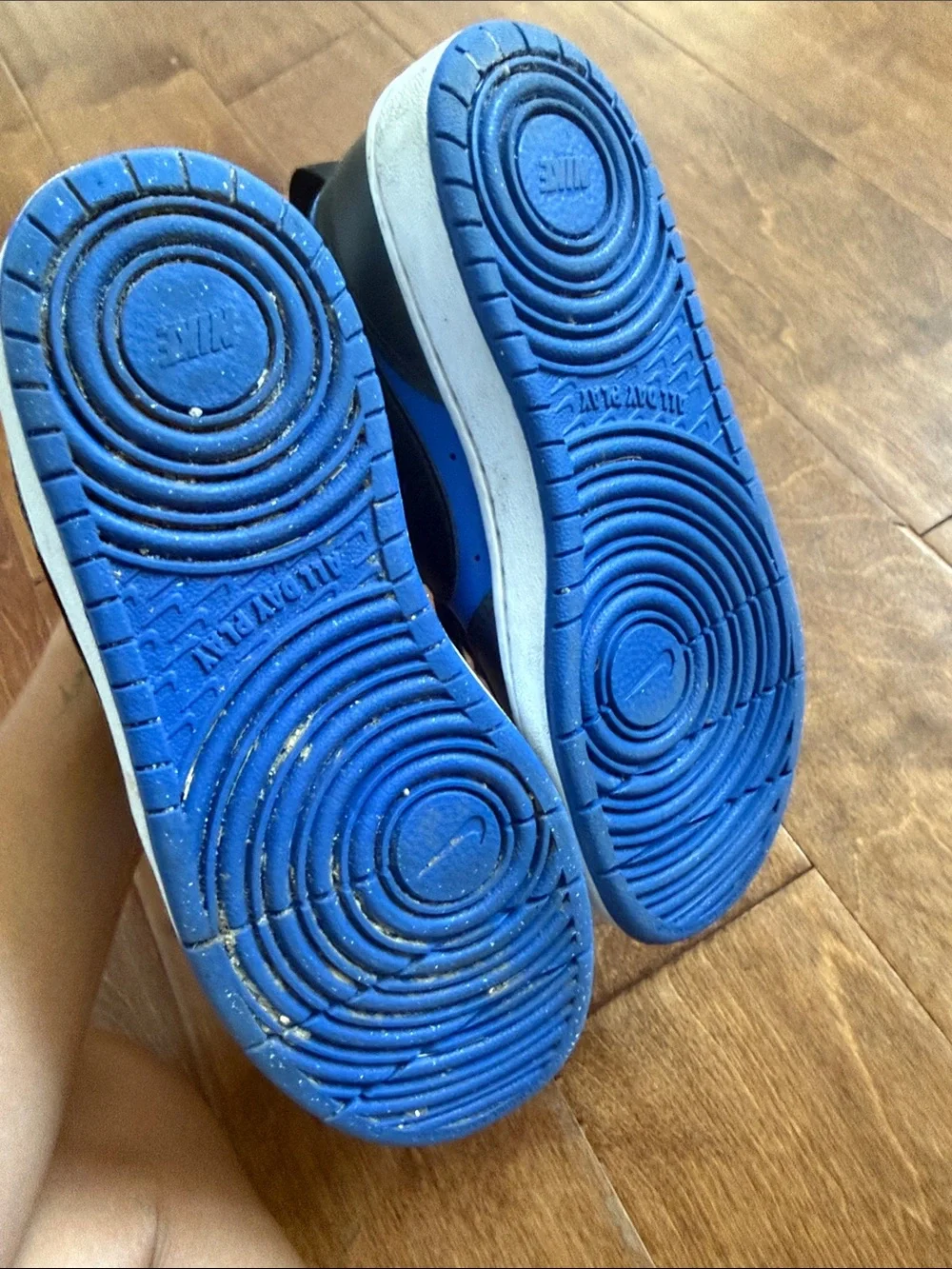 Nike Kids High-Top Sneakers in Blue and Black